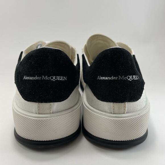 Alexander McQueen Deck Plimsoll Low Sneakers Mens EU 44 US 11 Canvas White Black main image 4
